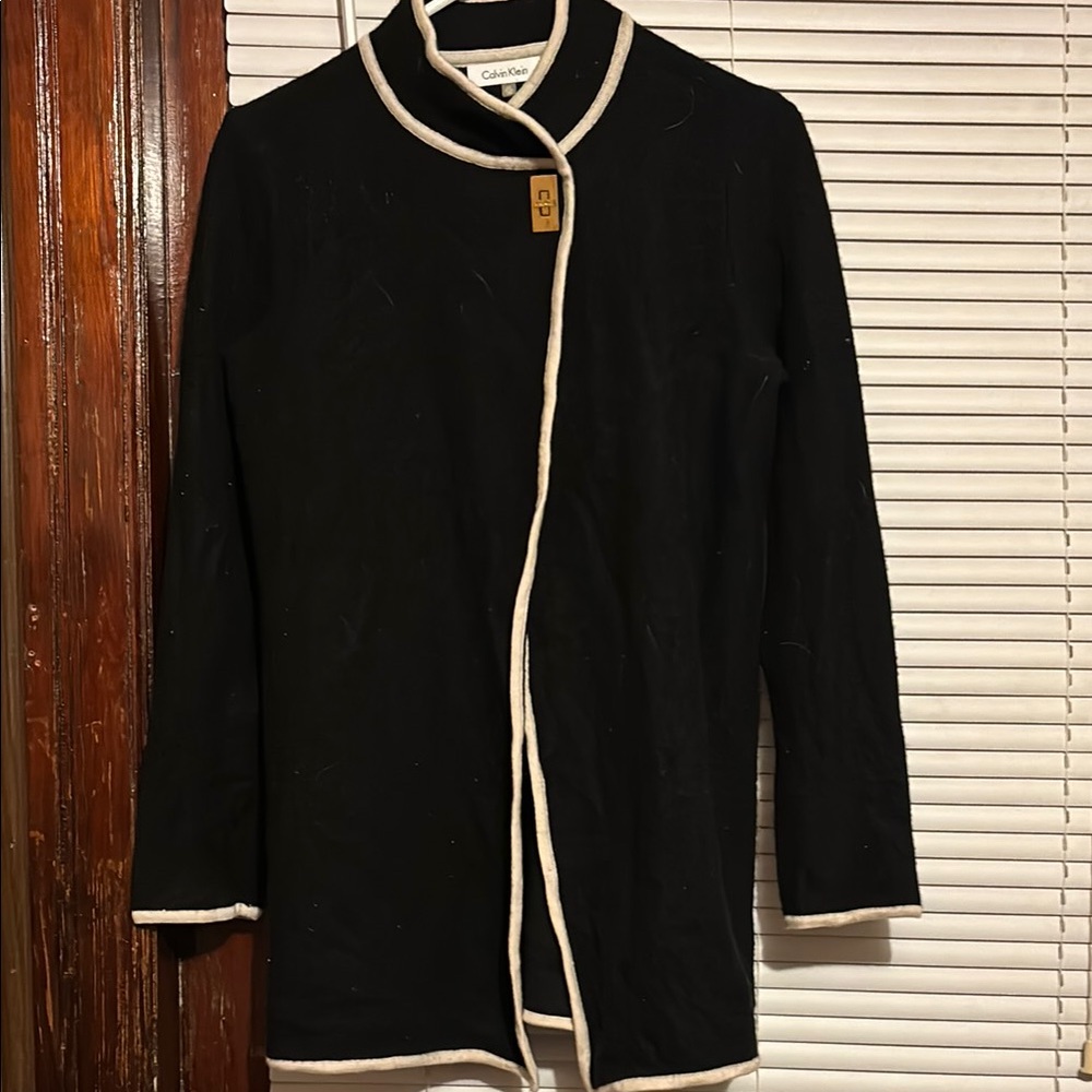 Calvin Klein Black Jacket with White Edging